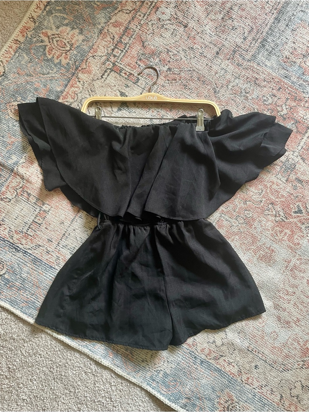 Favlux Women’s Black Off-Shoulder Ruffle‎ Romper Playsuit GUC